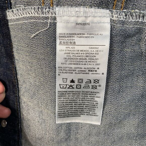 Signature by Levi Strauss Black Label Blue Denim Men's Trucker Jacket Size Small - Picture 8 of 13